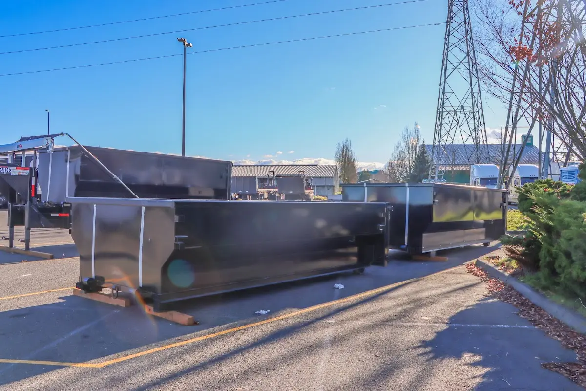 Roll-off dumpster ready for waste disposal at job site for Cleanout Dumpster Rental in Oakfield